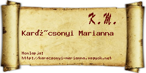 Karácsonyi Marianna névjegykártya